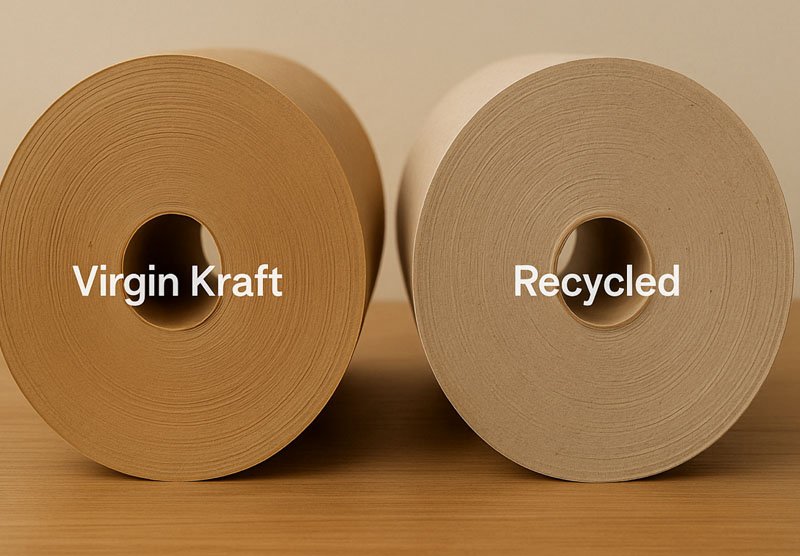 Παρθένο ρολό χαρτιού kraft έναντι ανακυκλωμένου ρολού χαρτιού