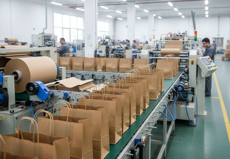paper bags on production line