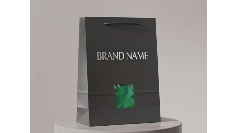 multiple printing techniques on paper bags