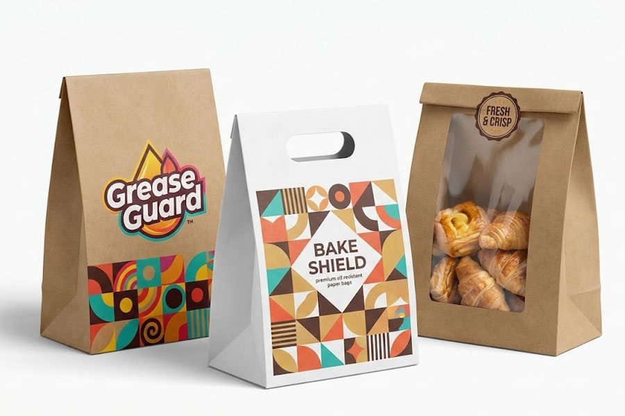 Oljebeständiga belagda papperspåsar 1