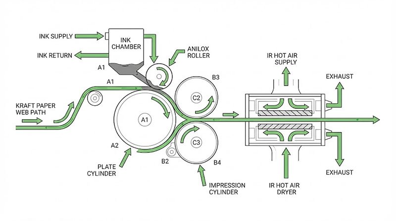 Flexoprocess för vattenfärger