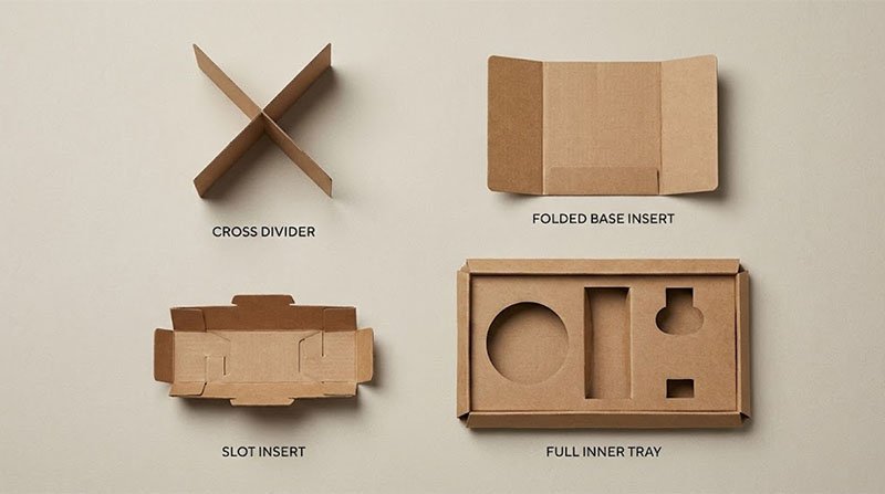 Vier algemene papiersakverdeler- en insetseltipes