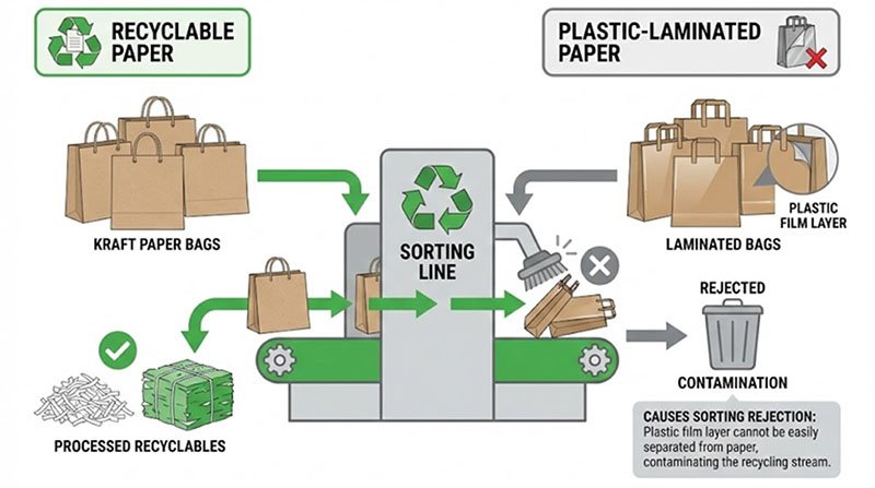 Plastlaminering stör pappersåtervinningen