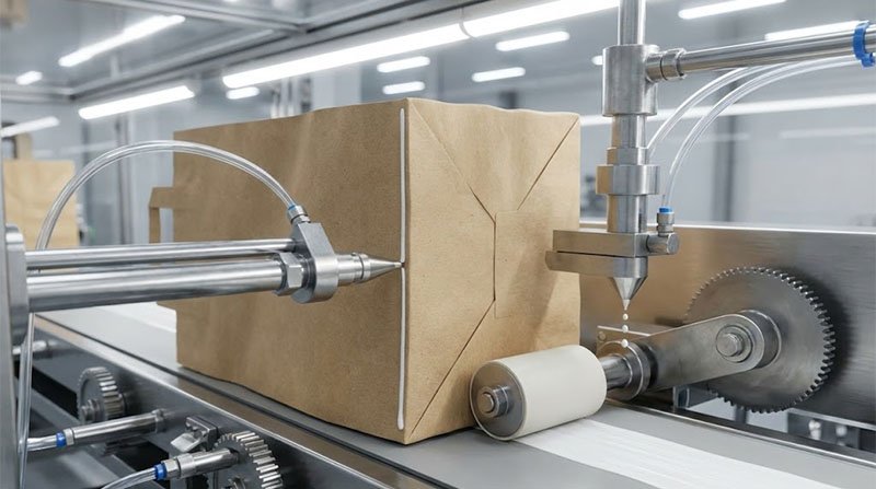 Vattenbaserat lim appliceringspunkter