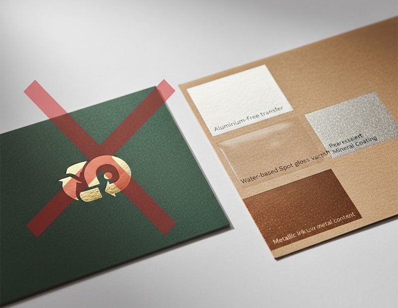 Øko metallisk glansalternativer på papiremballage