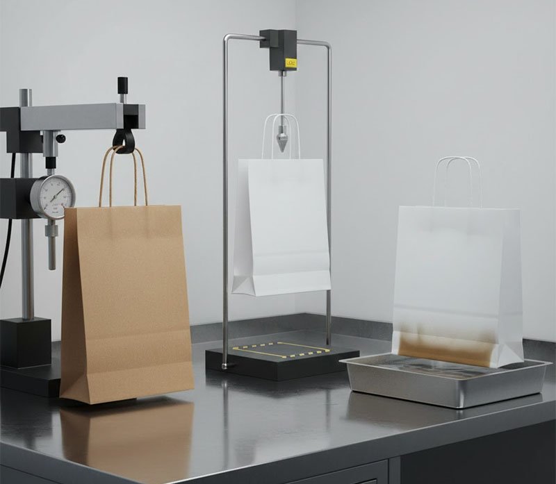 Papirposer undergår laboratorietest af holdbarhed