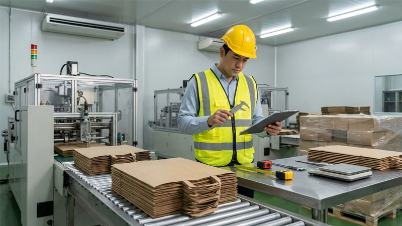 custom paper bags inspection in factory