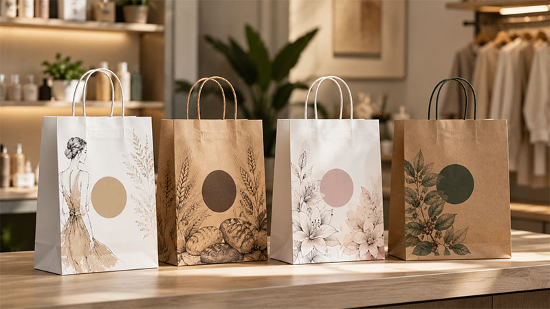 Custom printed paper bags for branding