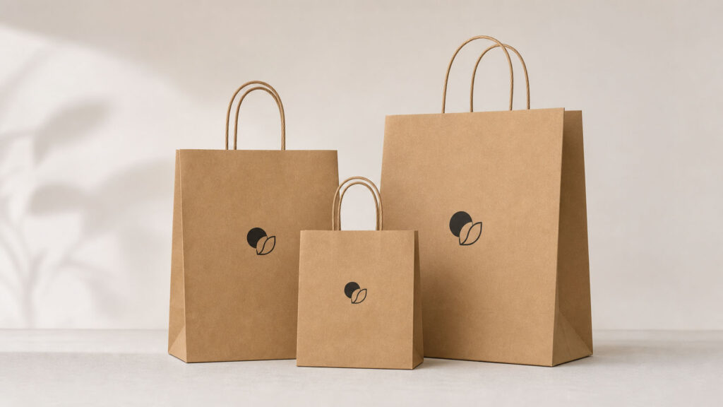 09 minimalist kraft bag black logo
